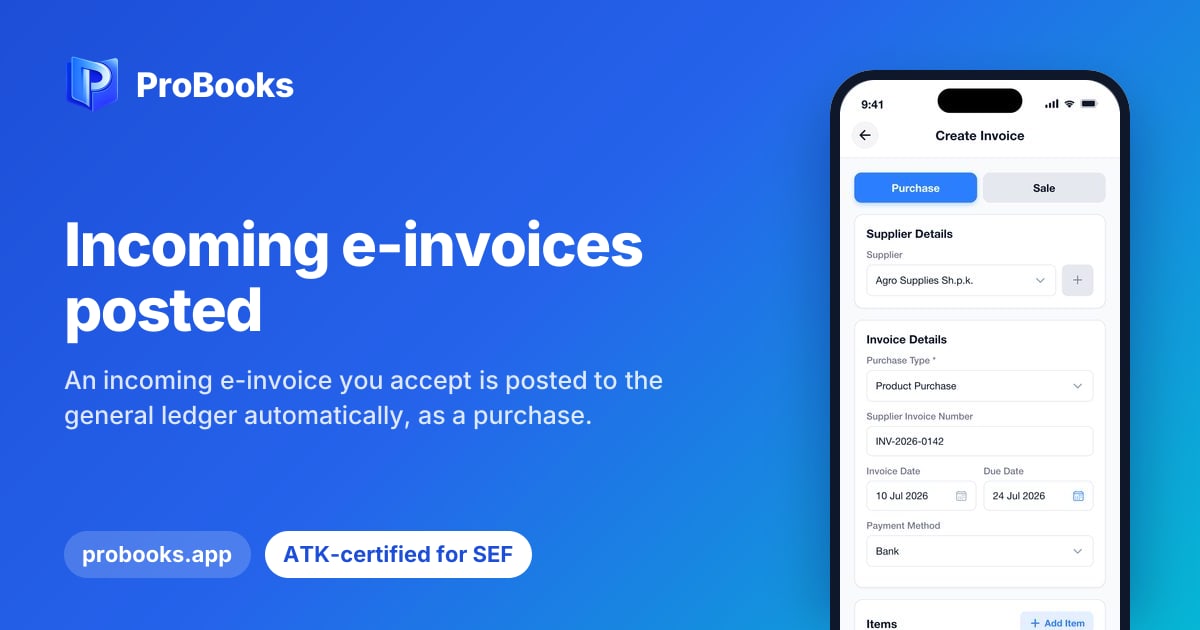 Incoming e-invoices posted