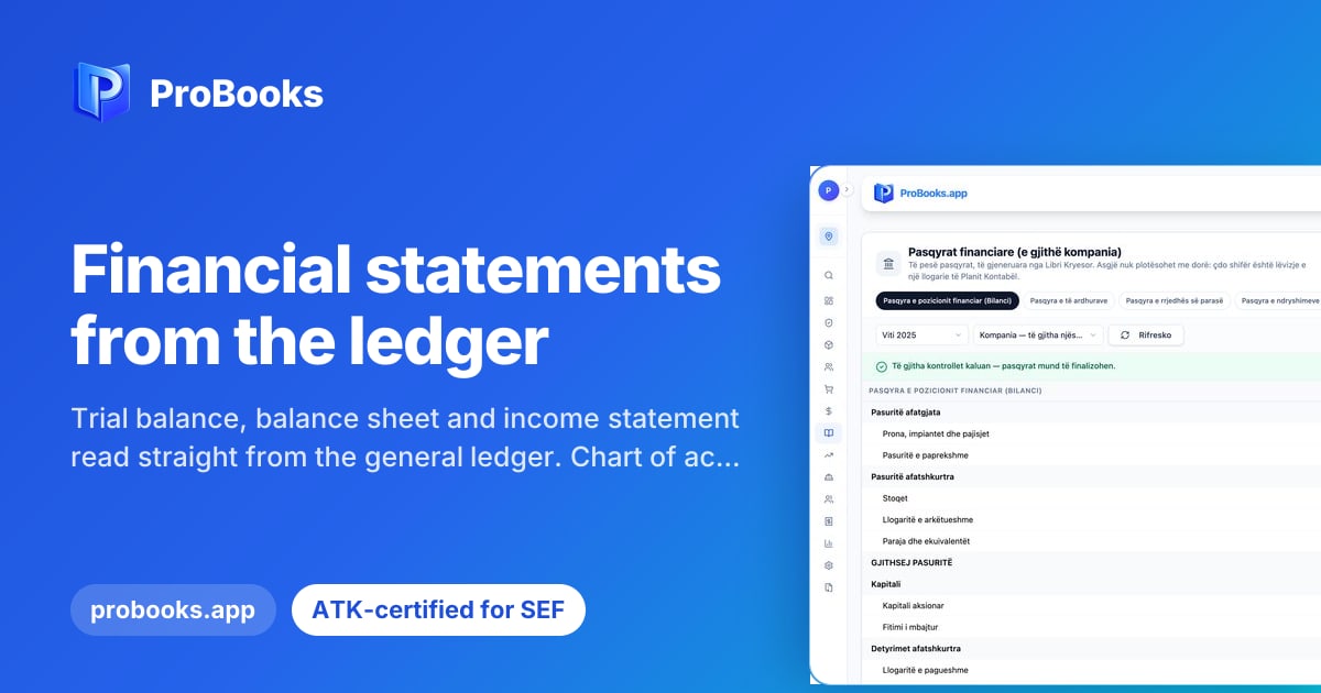 Financial statements from the ledger