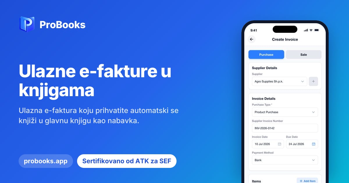 Ulazne e-fakture u knjigama