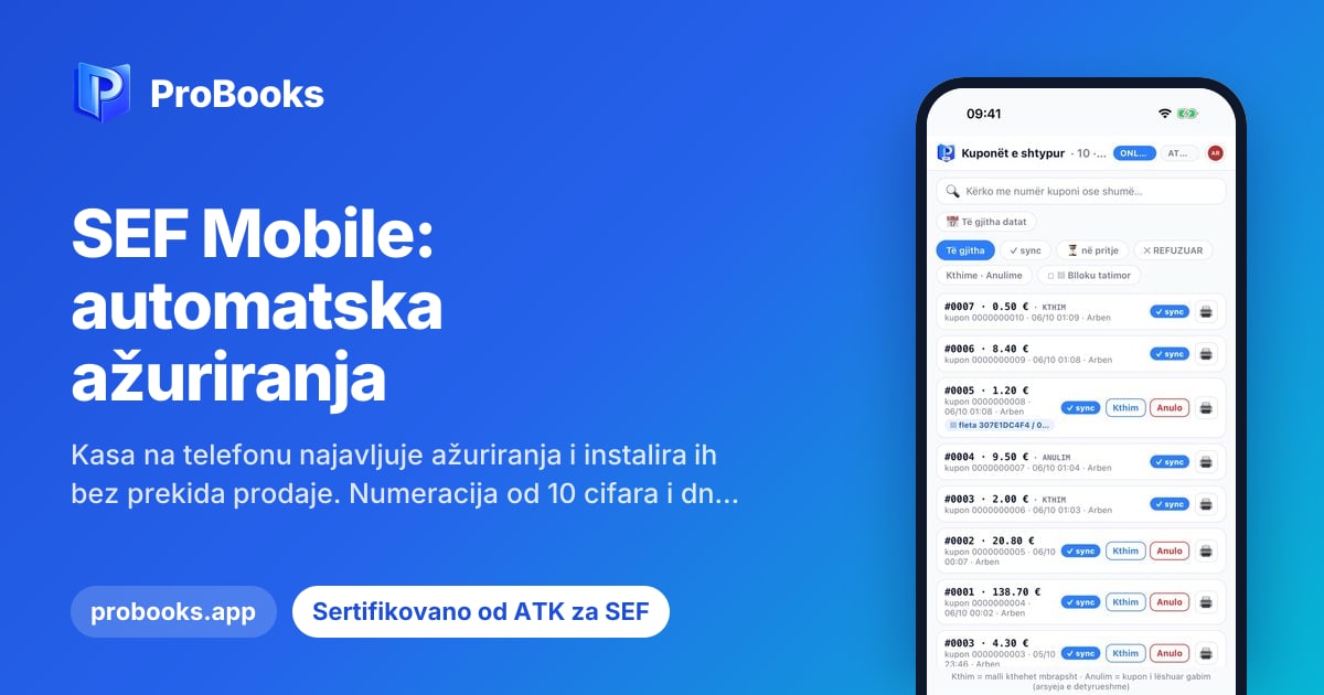Računi se sinhronizuju posle povratka veze u SEF Mobile