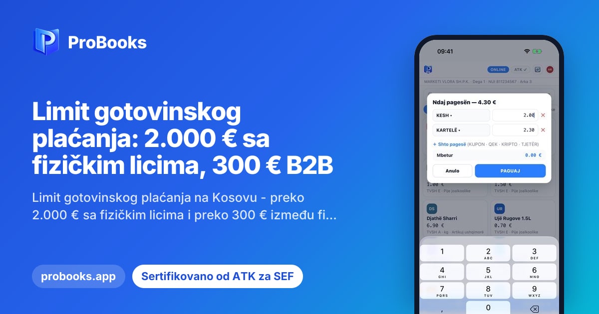 Podela plaćanja u ProBooks SEF Mobile na iPhone-u, gotovinom, karticom i bankovnim prenosom