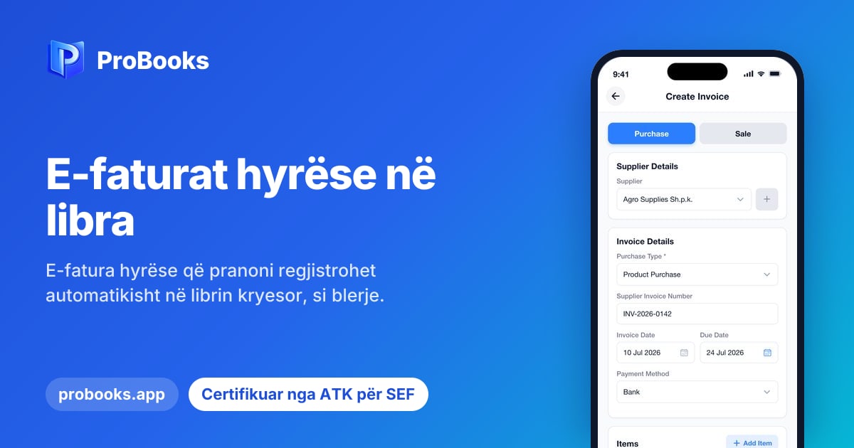 E-faturat hyrëse në libra