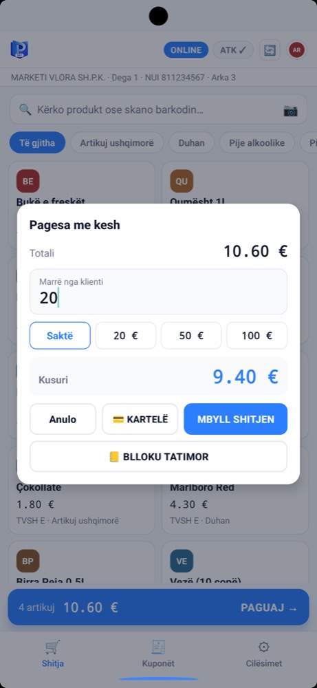 SEF · Android - Pagesa me kesh dhe kusuri