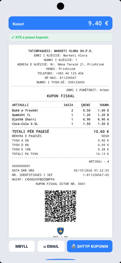 SEF · Android - Kuponi fiskal - ATK e pranoi