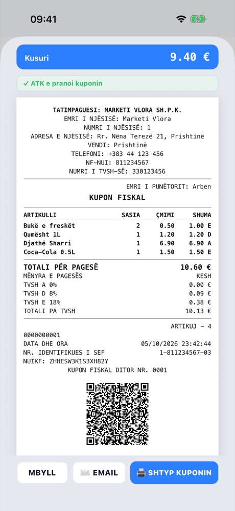 Kuponi fiskal në iPhone, i pranuar nga ATK