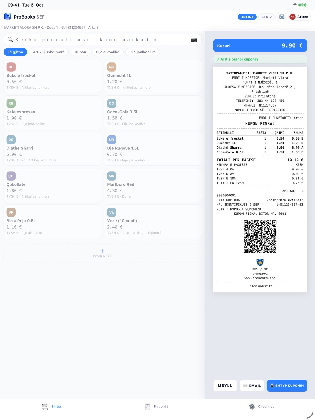 SEF · Mac / iPad - Kuponi në panelin anësor