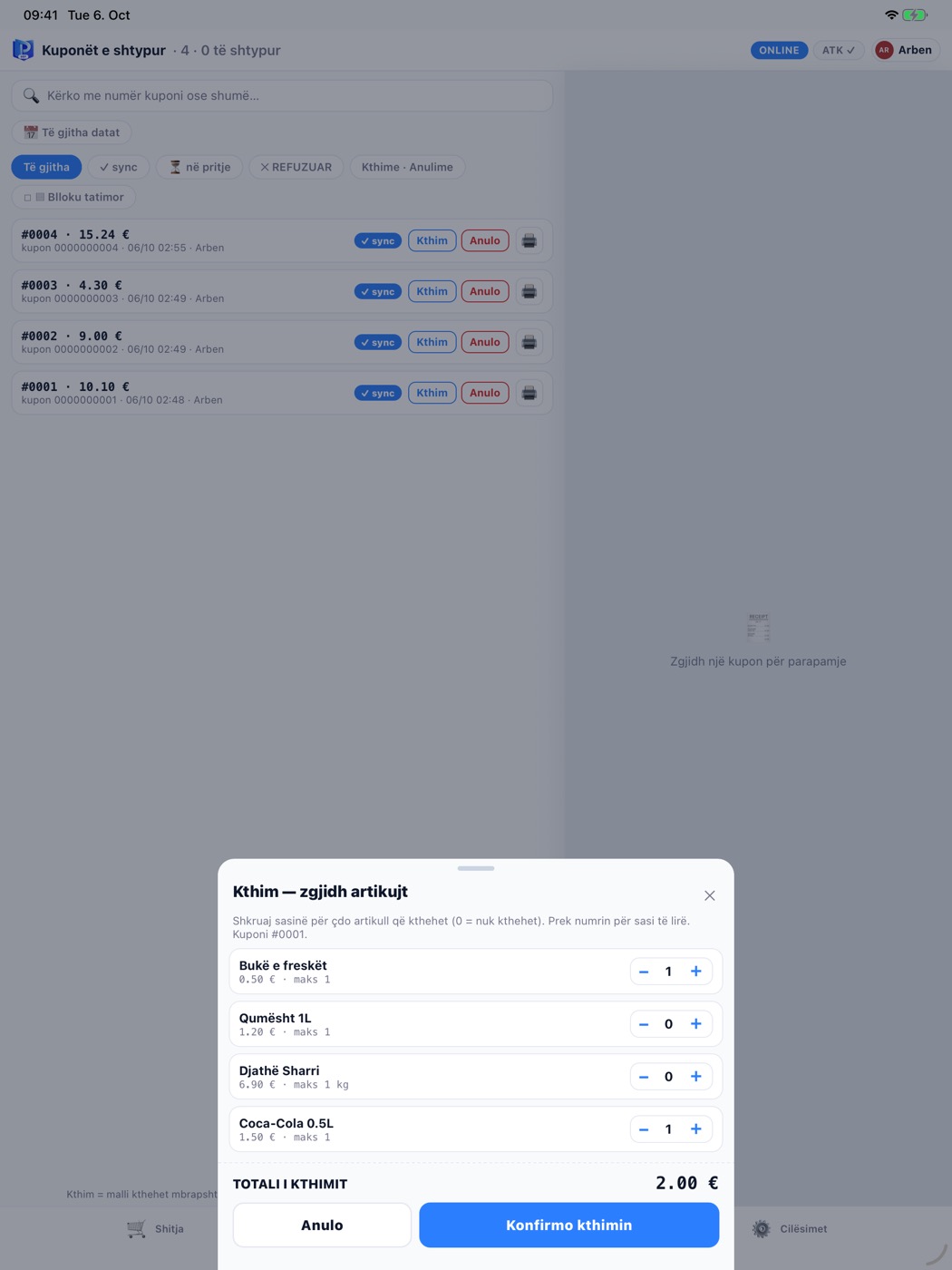 SEF · Mac / iPad - Kthimi